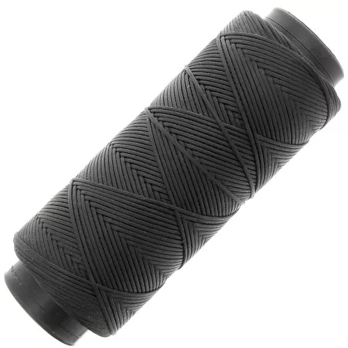 Filo piatto poliestere cerato Slam Cord per Micro Macramè 1mm - Nero x100m
