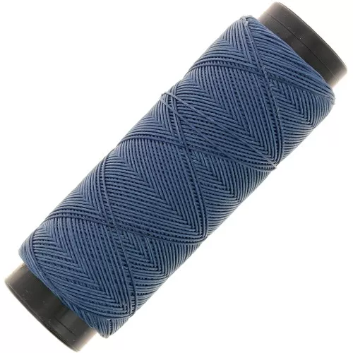 Filo piatto poliestere cerato Slam Cord per Micro Macramé 0,6mm Blue Denim x100m