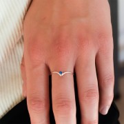 Anello chevron con castone per cabochon 1088 2.2 mm - Misura 57 - Argento 925 x1