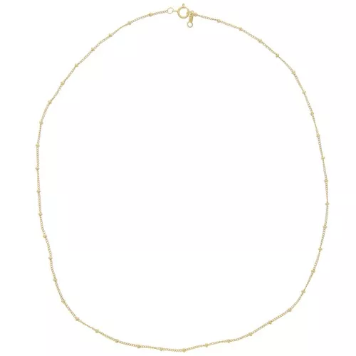 Collana a maglia cordonata con perle rotonde alternate da 2 mm Gold filled (oro laminato) x 46 cm