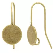 Ganci per orecchie per cabochon fondo piatto 10 mm - Bronzo x2