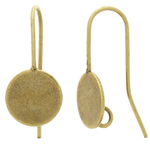 Ganci per orecchie per cabochon fondo piatto 10 mm - Bronzo x2