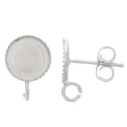 Orecchini a perno con fondo piatto 8 mm -anello aperto - Argento x2