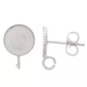 Orecchini a perno con fondo piatto 8 mm -anello aperto - Argento x2