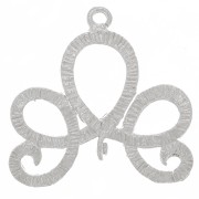 Distanziatore design striato con 2 anelli aperti 20x21 mm - Argentato x1|raw }}