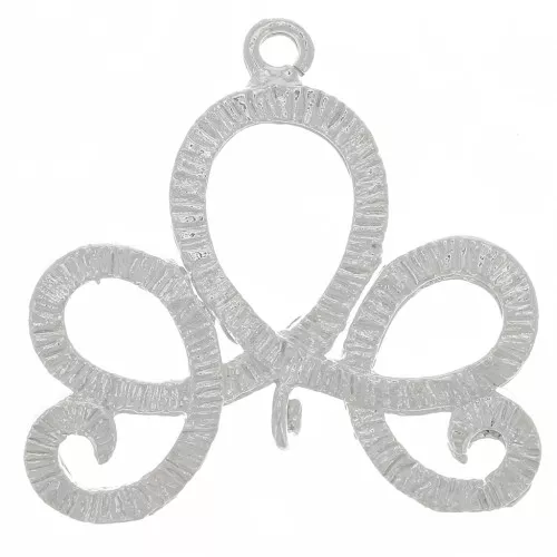Distanziatore design striato con 2 anelli aperti 20x21 mm - Argentato x1