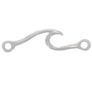 Distanziatore ondulato 24x6 mm con 2 anelli chiusi - Argento 925 x1