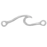 Distanziatore ondulato 24x6 mm con 2 anelli chiusi - Argento 925 x1