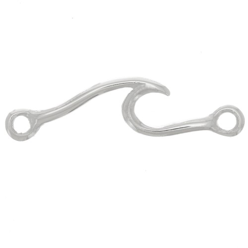 Distanziatore ondulato 24x6 mm con 2 anelli chiusi - Argento 925 x1