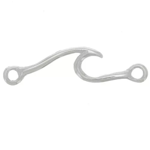 Distanziatore ondulato 24x6 mm con 2 anelli chiusi - Argento 925 x1