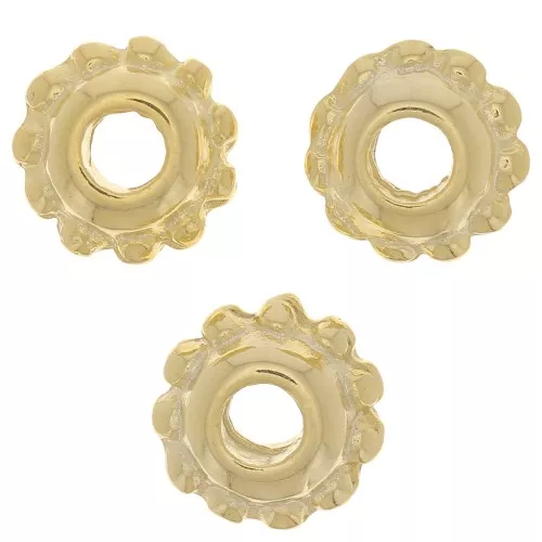 Perle rotonde effetto fiore 8 mm - Dorato con oro fino x6