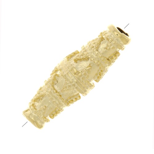 perla tubolare lavorata 24x8 mm - dorato con oro fino x1