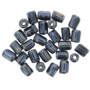 Perline di ceramica stile Heishi 7x5 mm - Nero iridescente x5