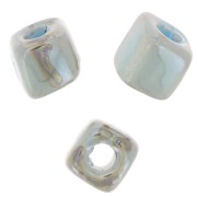Perle cubo di ceramica 5 mm - marmo azzurro iridescente x5|raw }}