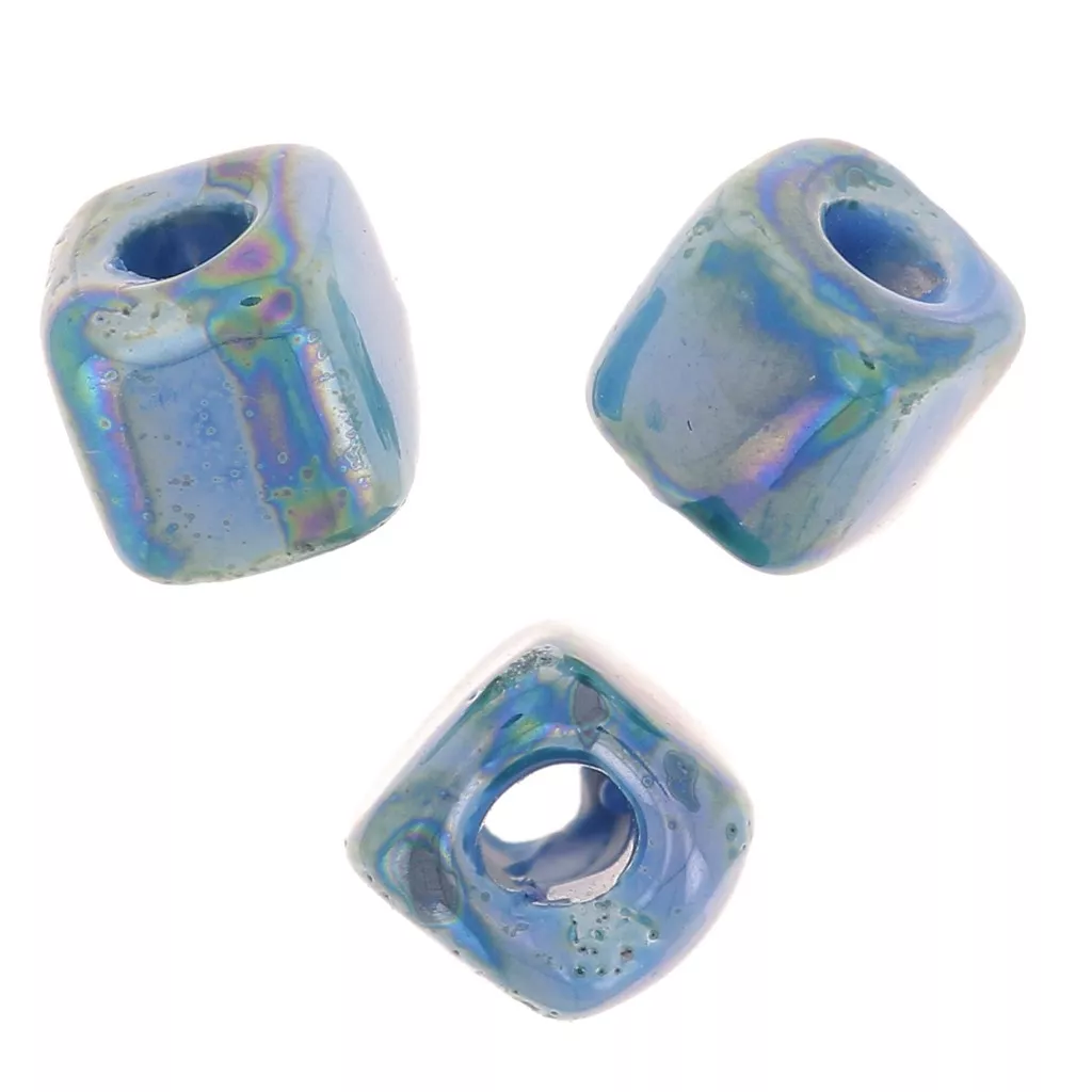 Efco Perle In Vetro Iridescente 13-15 Mm – Confezione Da 35 Pepite Blu Per Mosaici E Bigiotteria