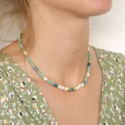 Perle cubo di ceramica 5 mm - Arancione chiaro iridescente marmorizzato x5