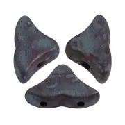 Perle in vetro Hélios® di Puca®  6x10 mm - Jet Nebula Mat x10g