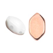 Perle in vetro Paros® par Puca® 7x4mm Opaque White Capri Gold x10g