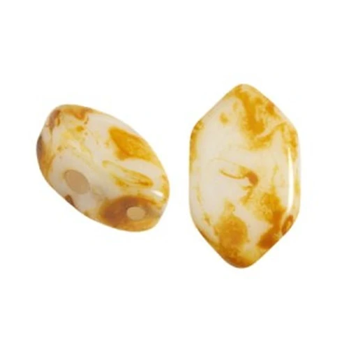 Perle in vetro Paros® par Puca® 7x4mm Opaque White Travertin x10g