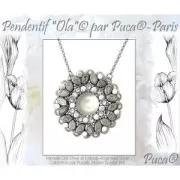 Cabochon di vetro di Puca® 14 mm - Pastel Light Brown Coco x1