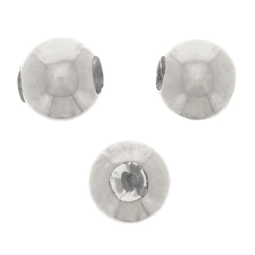 Stopper Beads 3 mm con un foro di 0,8 mm - Argento 925 x5