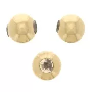 Stopper Beads 3 mm con un foro di 0,8 mm - Argento 925 dorato x5