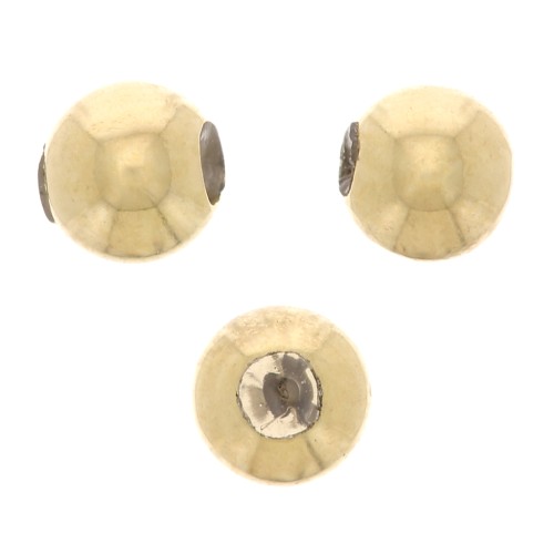 Stopper Beads 3 mm con un foro di 0,8 mm - Argento 925 dorato x5