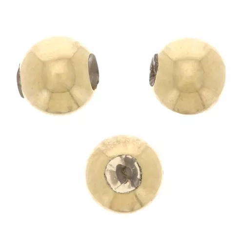 Stopper Beads 3 mm con un foro di 0,8 mm - Argento 925 dorato x5