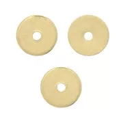 Perline Heishi rondelle - Dischi forati piatti 5x0.7 mm - dorato con oro fino x10