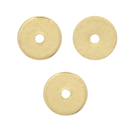 Perline Heishi rondelle - Dischi forati piatti 5x0.7 mm - dorato con oro fino x10