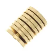 Perline Heishi rondelle - Dischi forati piatti 5x0.7 mm - dorato con oro fino x10