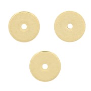 Perline Heishi rondelle - dischi piatti forati - 6x0.7 mm -dorato con oro fino x50