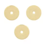 Perline Heishi rondelle - dischi piatti forati - 6x0.7 mm -dorato con oro fino x50