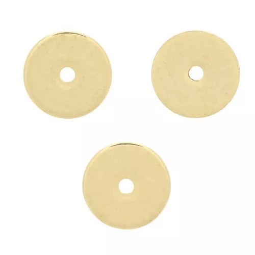 Perline Heishi rondelle - dischi piatti forati - 6x0.7 mm -dorato con oro fino x50