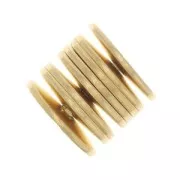 Perline Heishi rondelle - dischi piatti forati - 6x0.7 mm -dorato con oro fino x50