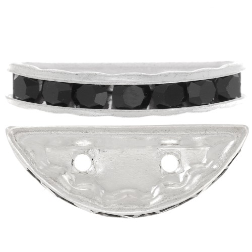 Rondella Mezza-Luna mm. 20x9 argentata Jet x1