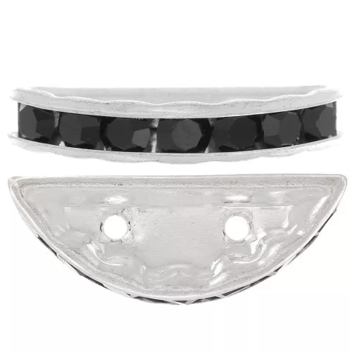 Rondella Mezza-Luna mm. 20x9 argentata Jet x1