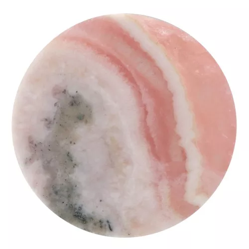 Cabochon rotondo piatto-disco - 10 mm pietra semi preziosa - Rodocrosite x1