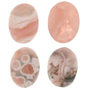 Cabochon ovale piatto - disco- pietra semipreziosa 8x6 mm - Rodocrosite x1