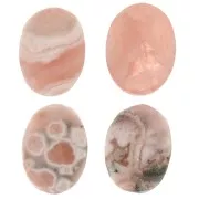 Cabochon ovale piatto - disco- pietra semipreziosa 8x6 mm - Rodocrosite x1
