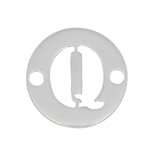 Distanziatore tondo a 2 fori 8,5 mm - lettera Q - Argento 925 x1