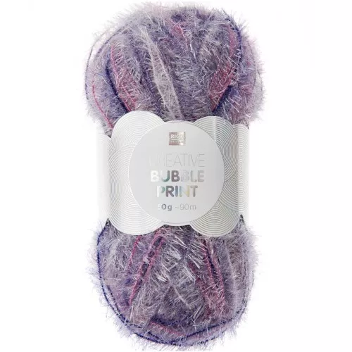 Creative Bubble Print - Filo per uncinetto per spugna Tawashi - Melanzana x50g