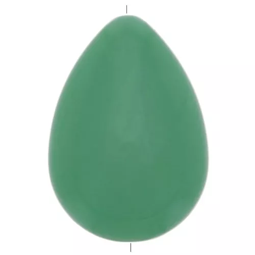 Perla goccia piatta in resina opaca 37x26 mm - Verde x1