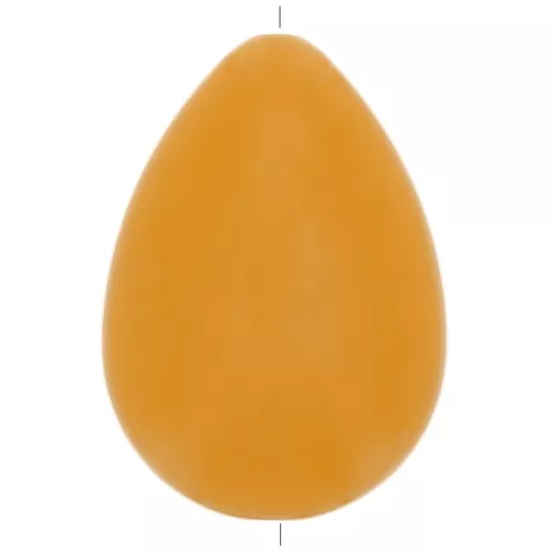 Perla goccia piatta in resina opaca 37x26 mm - Senape x1