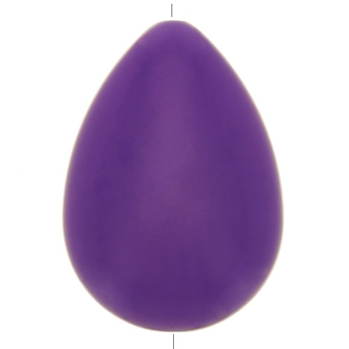 Perla goccia piatta in resina opaca 37x26 mm - Viola x1