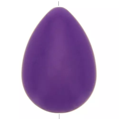 Perla goccia piatta in resina opaca 37x26 mm - Viola x1