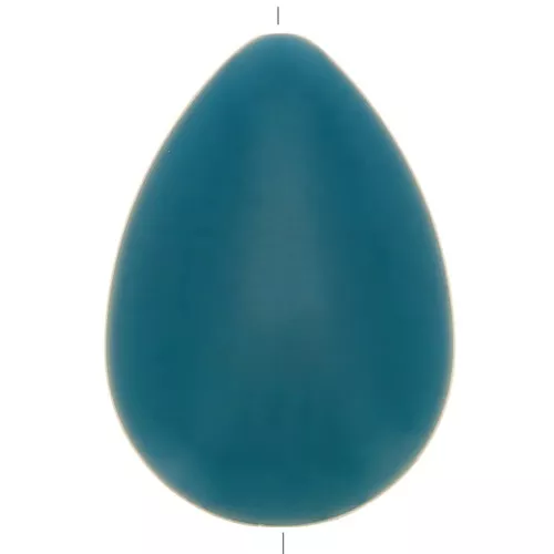 Perla goccia piatta in resina opaca 37x26 mm - Duck Blue x1
