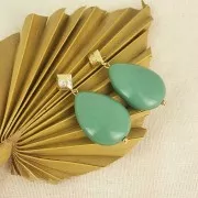 Perla goccia piatta in resina opaca 37x26 mm - Avorio x1