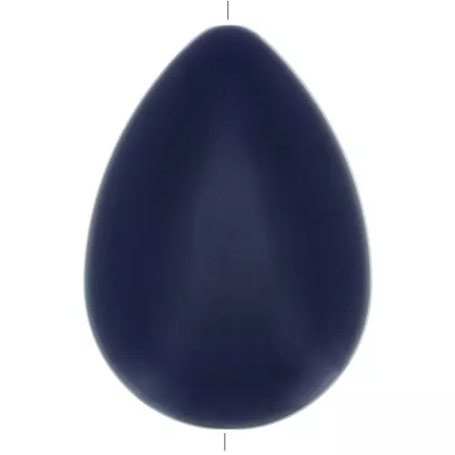 Perla goccia piatta in resina opaca 37x26 mm - Blu navy x1