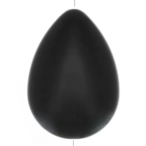 Perla goccia piatta in resina opaca 37x26 mm - Nero x1